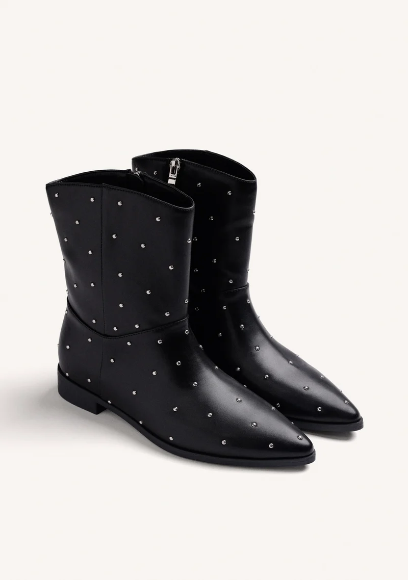 BLACK STUDDED BOOTS