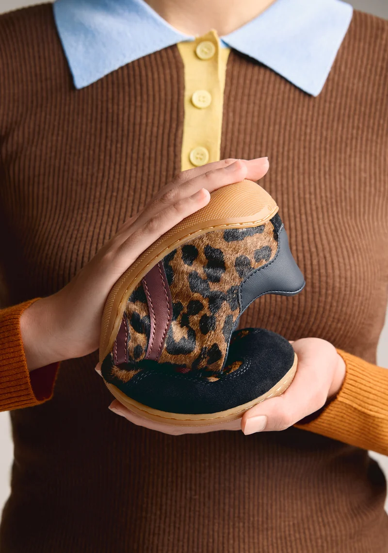 BAREFOOT SNEAKERS WITH ANIMAL PRINT LEATHER