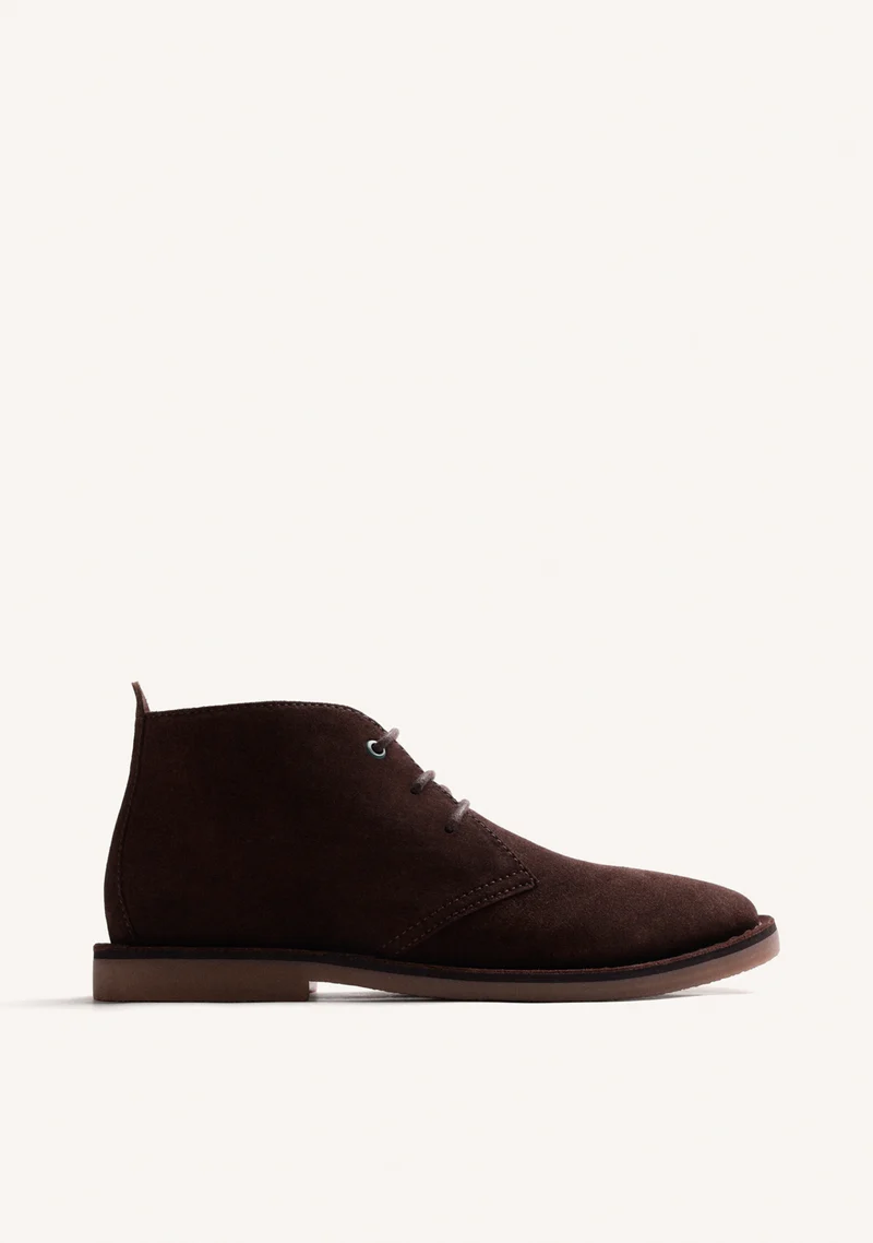 BROWN SAFARI LEATHER ANKLE BOOTS