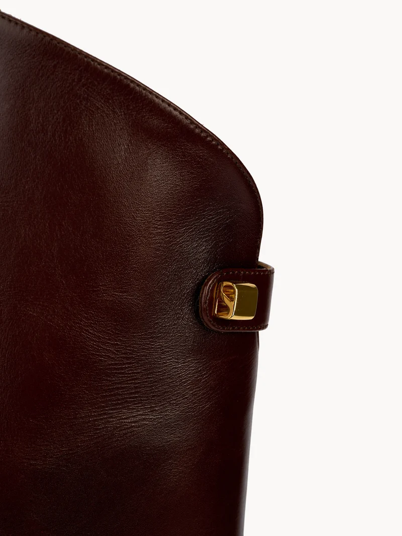 Bottes Adry Borgia en cuir marron pécan avec un talon moyen embossé