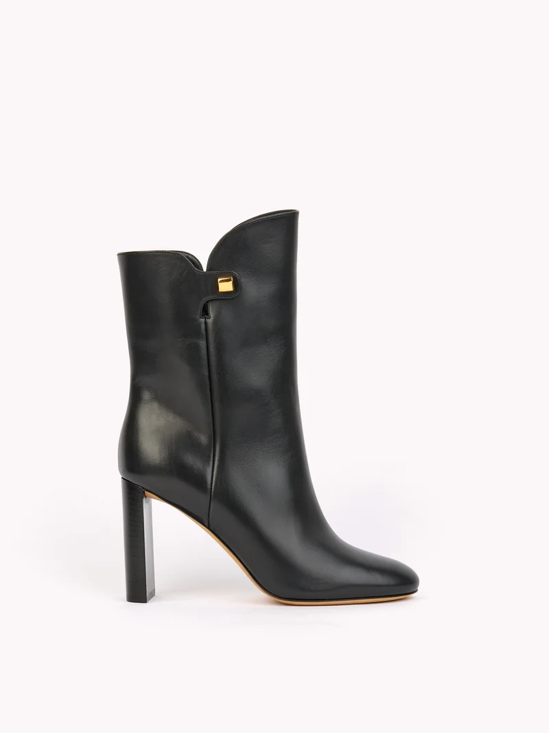 Bottines à talons Gabriella en cuir piper noir