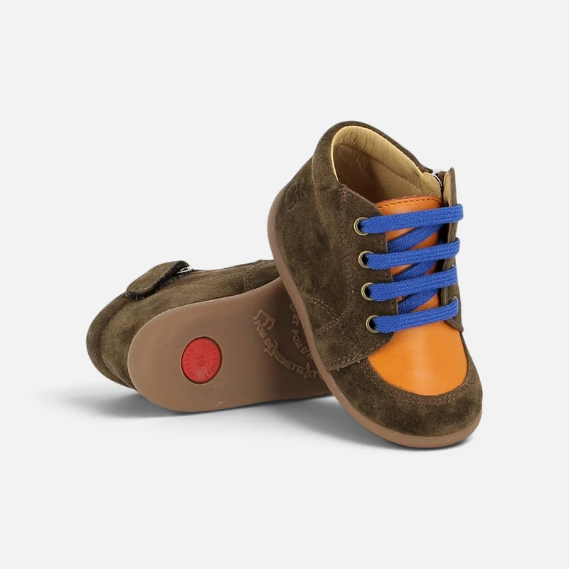 STAND-UP ZIPPY - VELOURS-ALCE - MOUSSE-MANDARINE