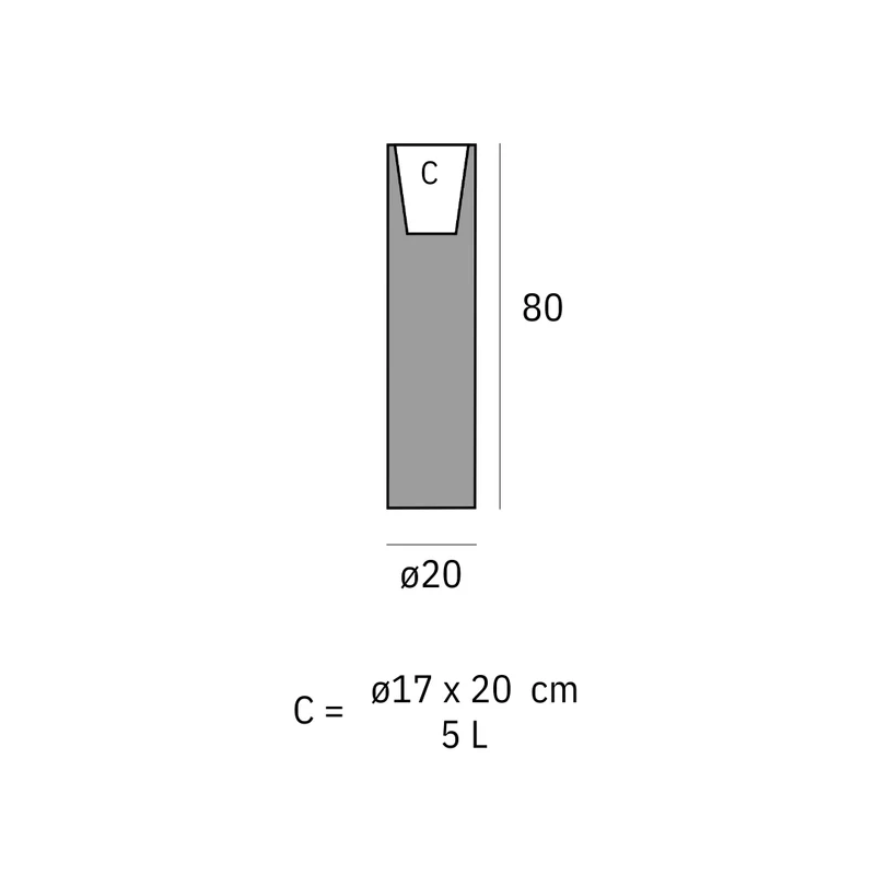 Pot - Cilindro Alto LED