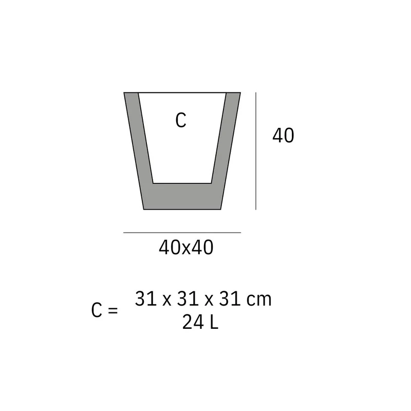 Pot - Cono Cuadrado LED