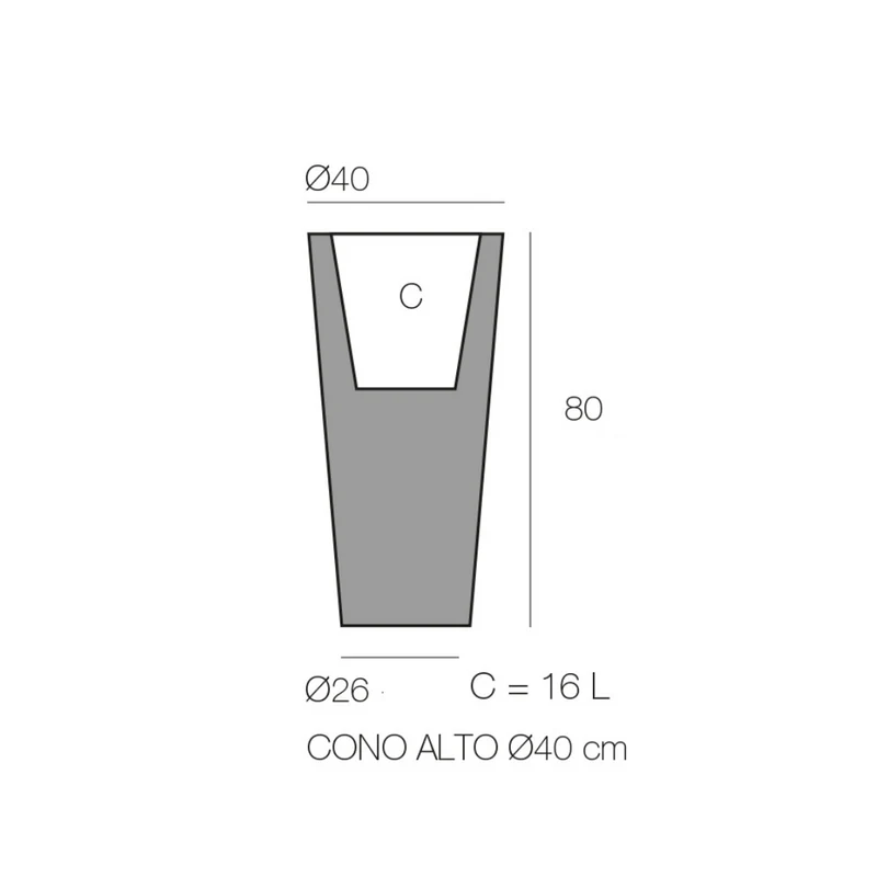 Pot - Cono Alto LED