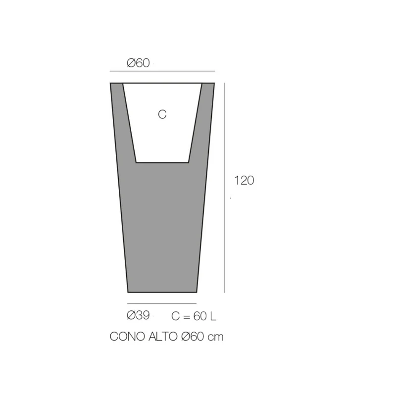 Pot - Cono Alto LED
