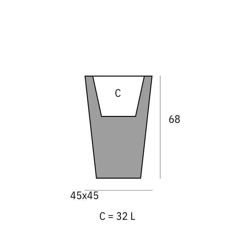 Pot - Cuadrado Alto LED