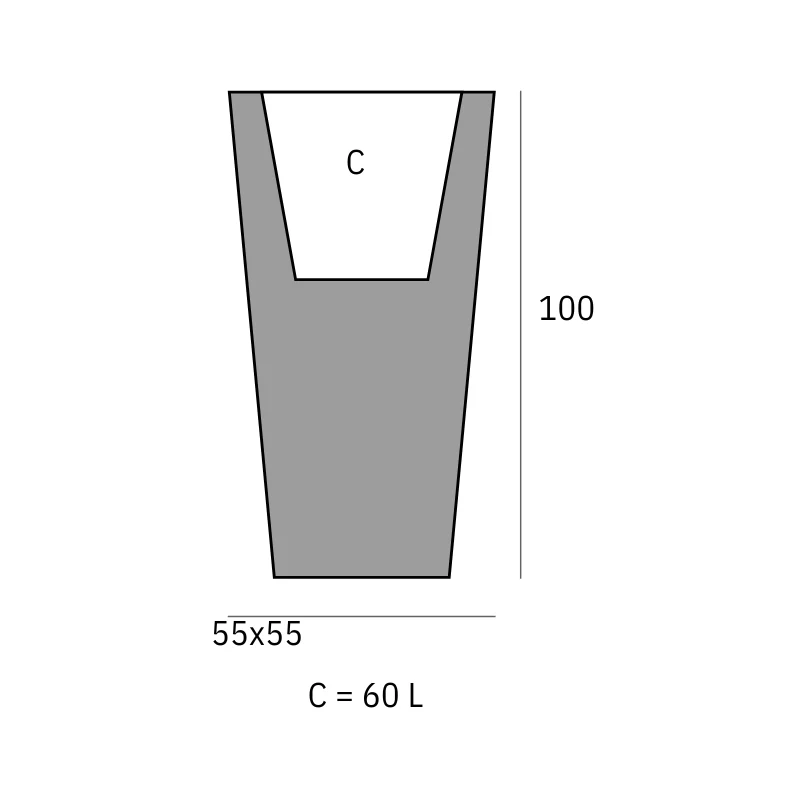 Pot - Cuadrado Alto LED