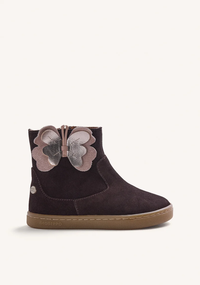 BAREFOOT LEATHER ANKLE BOOTS WITH BUTTERFLY