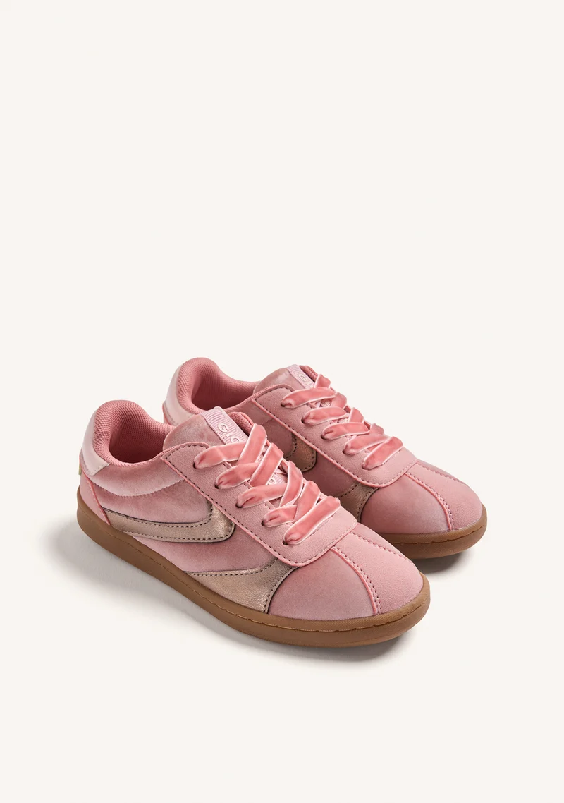 PINK VELVET SNEAKERS