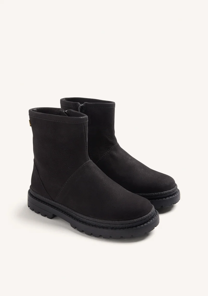 LEATHER ZIPPER BOOTS