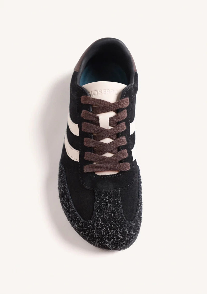 BLACK BAREFOOT LEATHER SNEAKERS