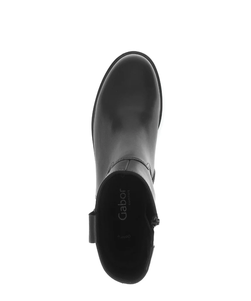Bottines noires en cuir lisse