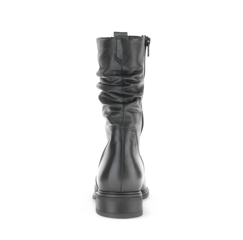 Bottines mid noires en cuir lisse