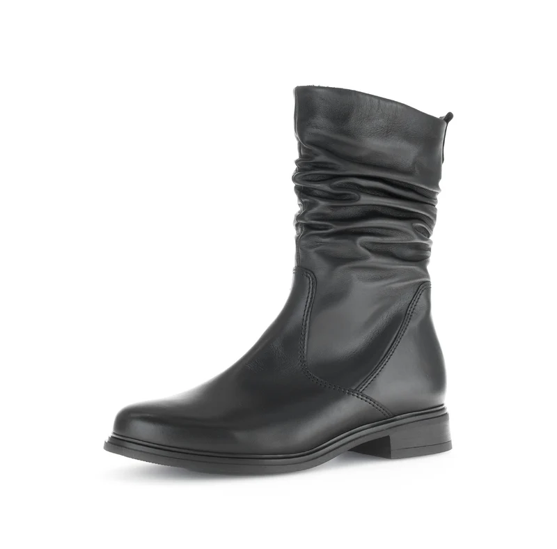 Bottines mid noires en cuir lisse
