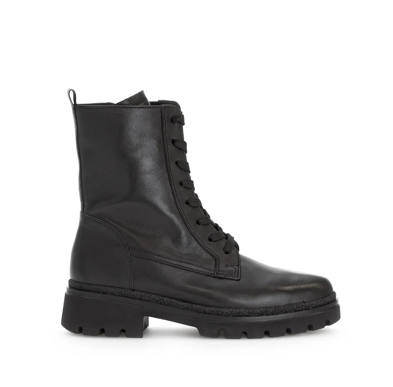 Bottines noires en cuir lisse