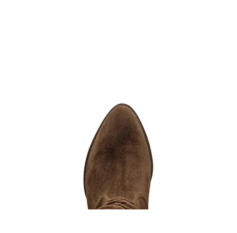 Bottines cognac en cuir velours