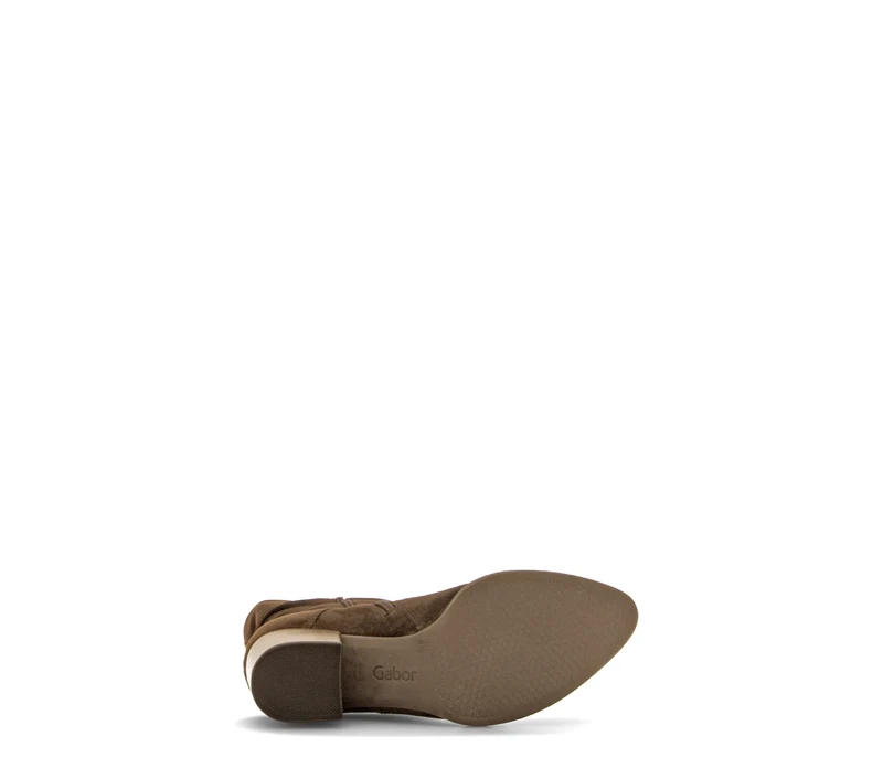 Bottines cognac en cuir velours