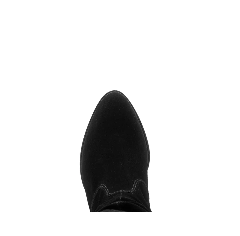 Bottines noires en cuir velours