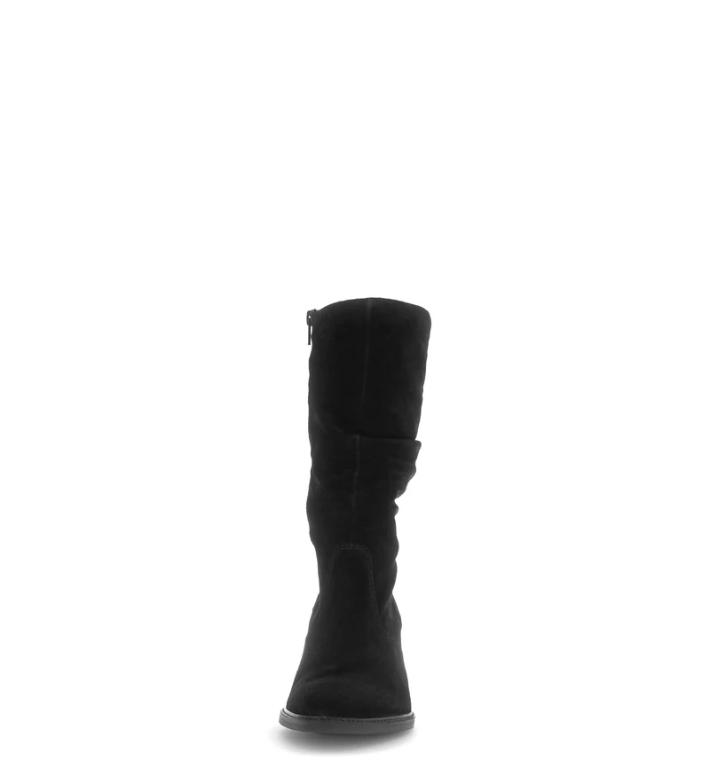 Bottines noires en cuir velours