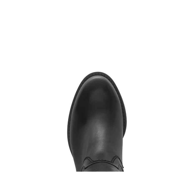 Bottes noires en cuir lisse