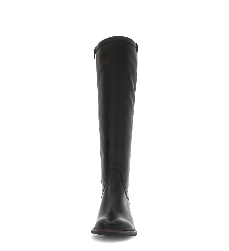 Bottes noires en cuir lisse