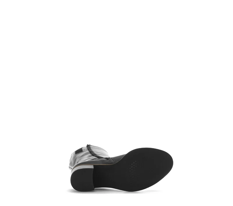 Bottes noires en cuir lisse