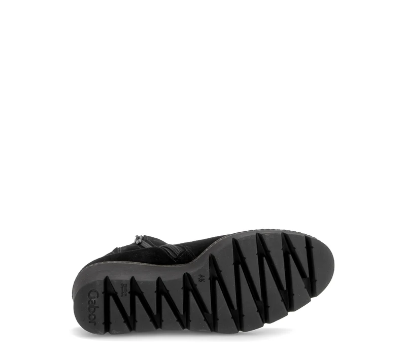 Bottines compensées noires en cuir velours