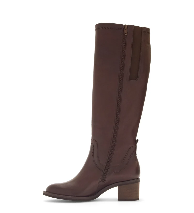 Bottes cognac en cuir lisse