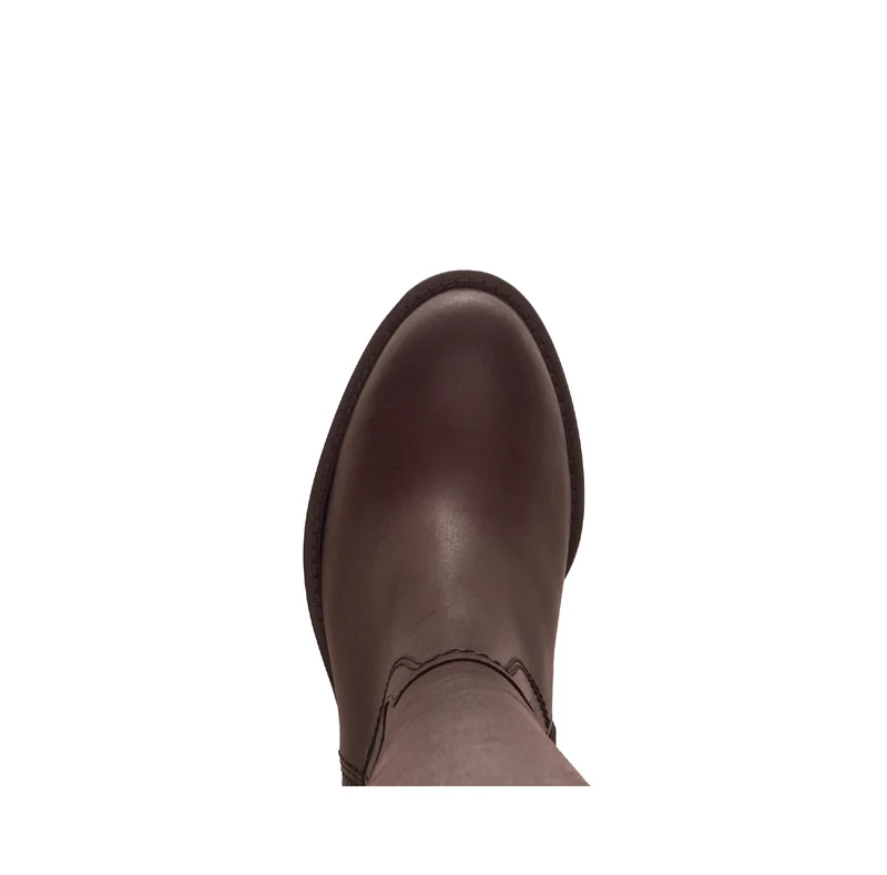 Bottes cognac en cuir lisse