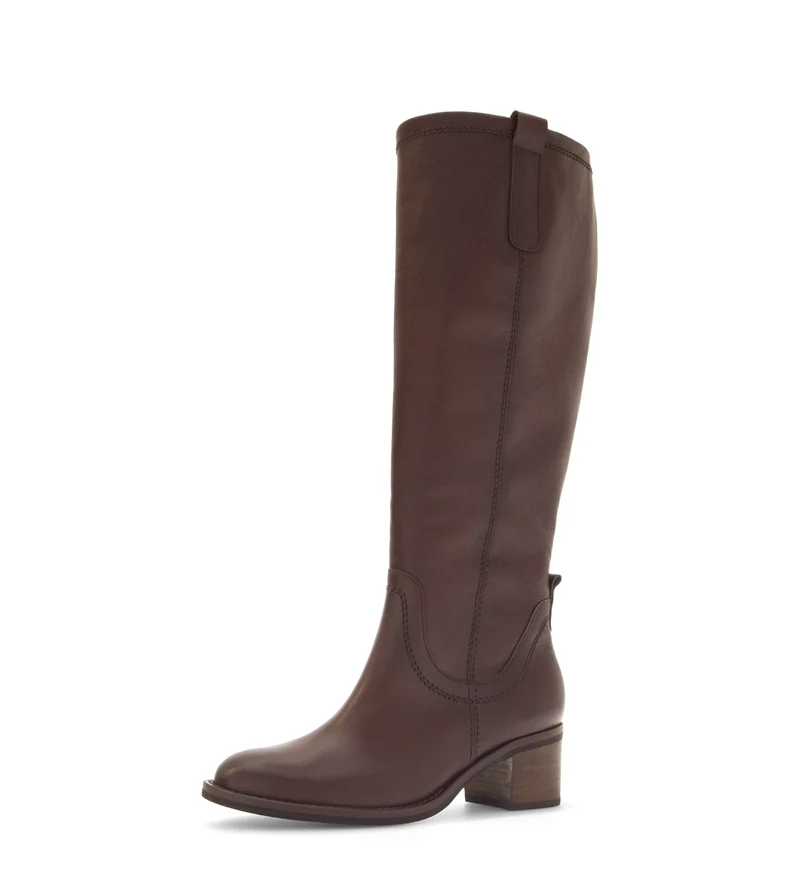 Bottes cognac en cuir lisse