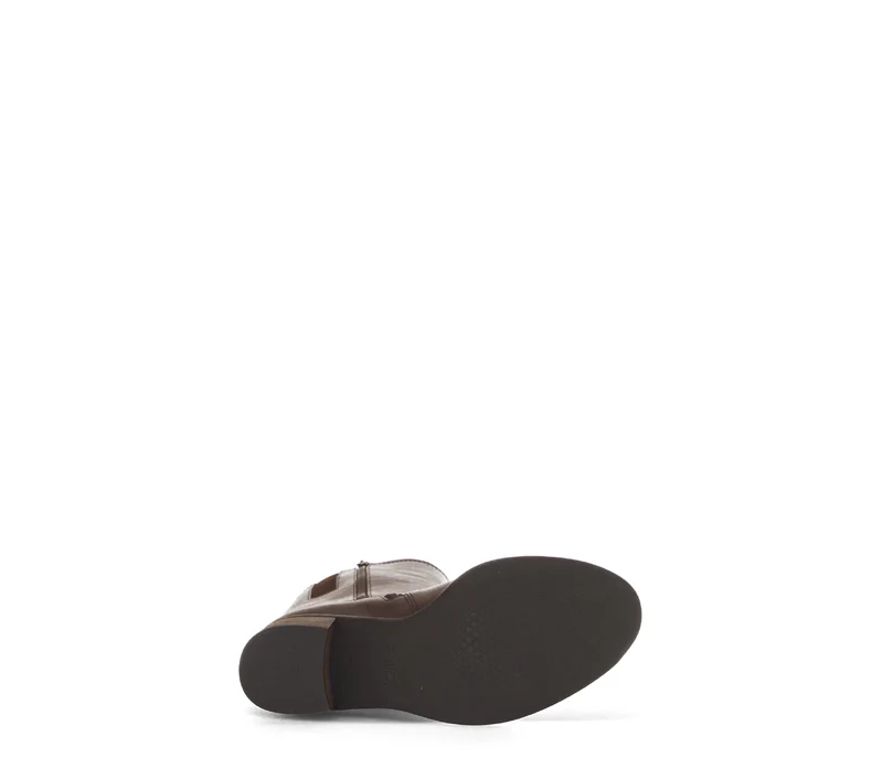 Bottes cognac en cuir lisse