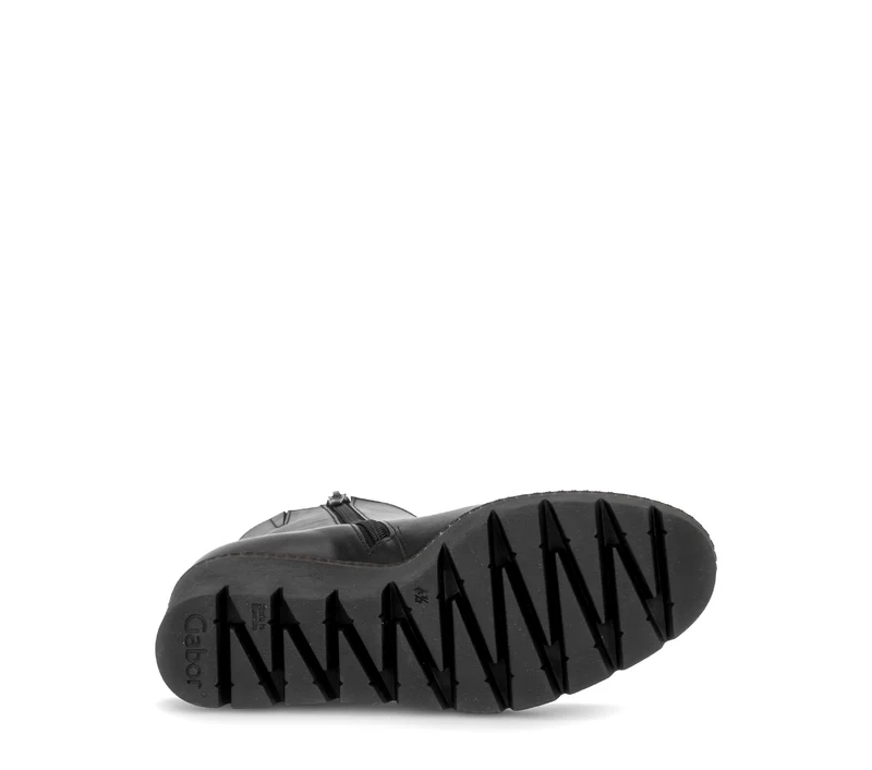 Bottines compensées noires en cuir lisse