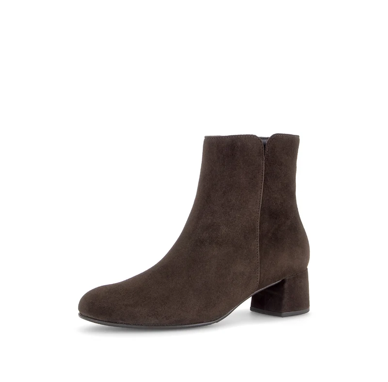 Bottines marron en cuir velours