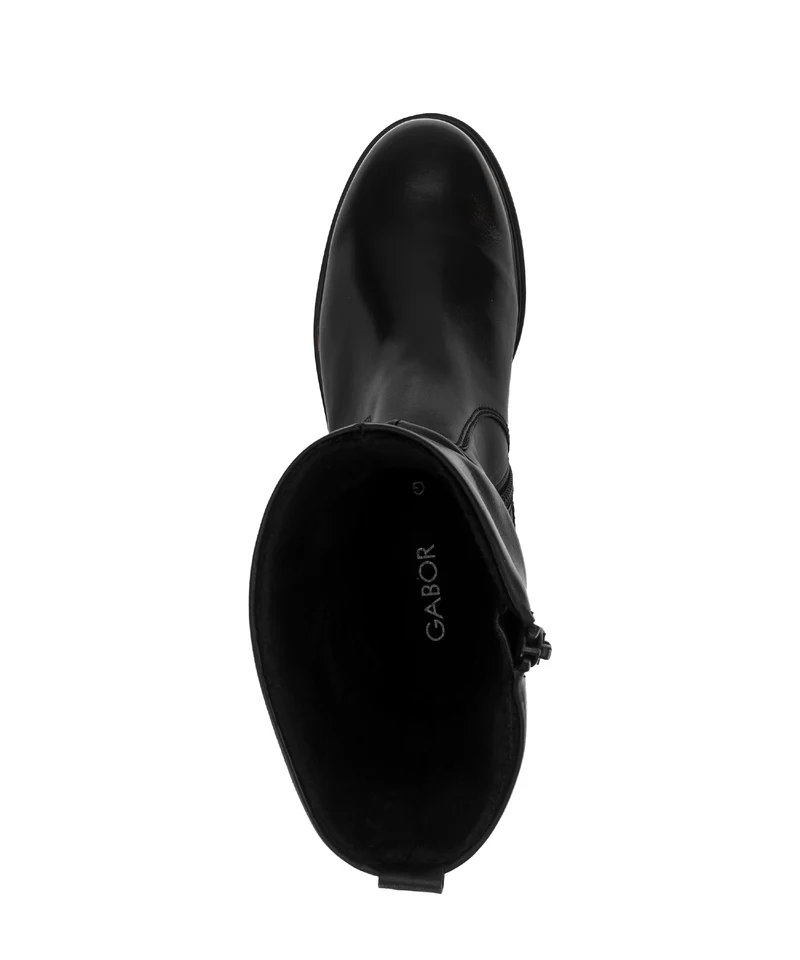 Bottines noires en cuir lisse