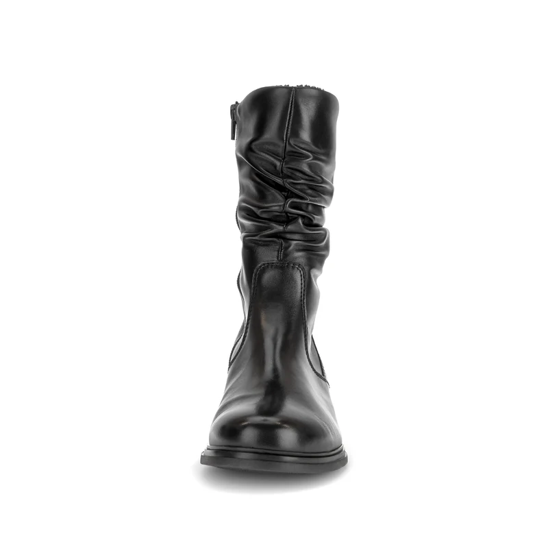 Bottines noires en cuir lisse