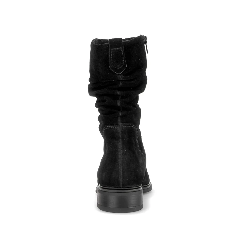Bottines noires en cuir velours