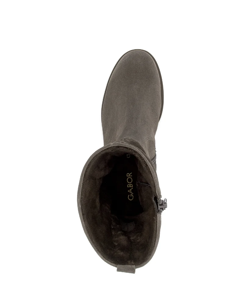 Bottines grises en cuir velours