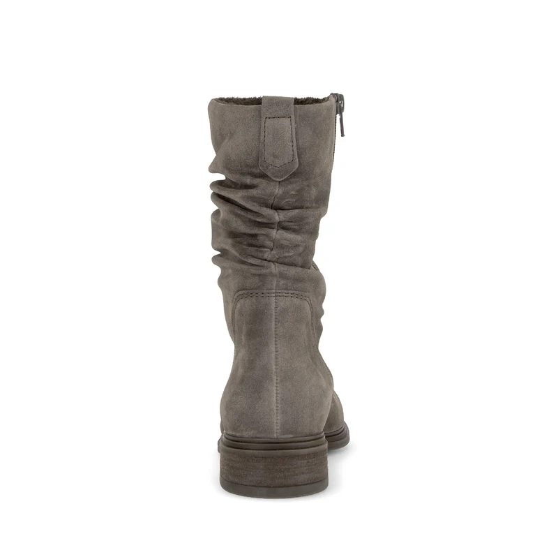 Bottines grises en cuir velours