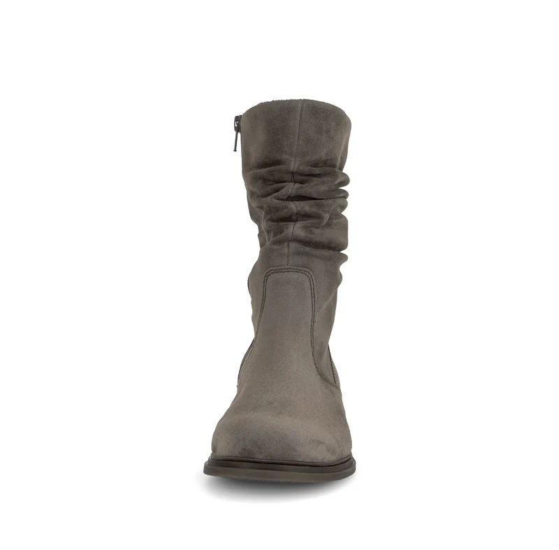 Bottines grises en cuir velours