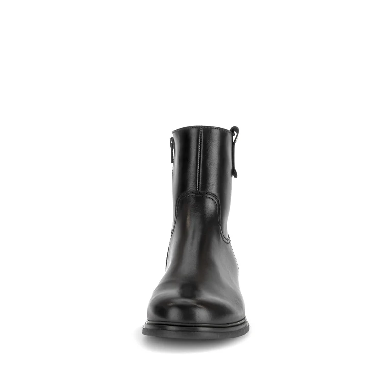 Bottines noires en cuir lisse