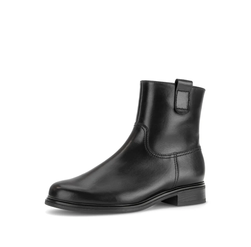 Bottines noires en cuir lisse