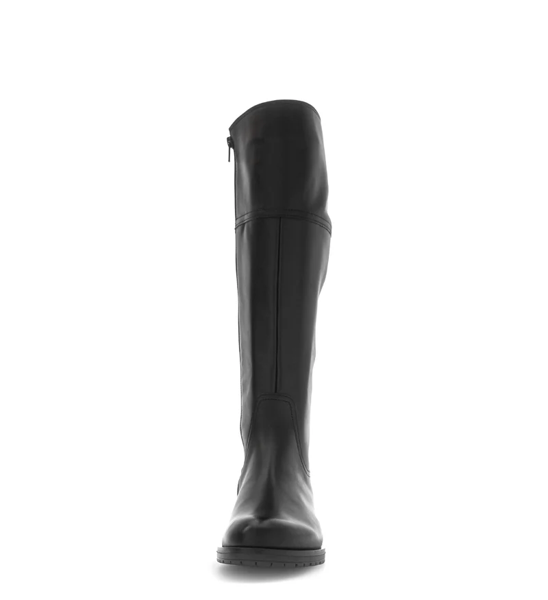 Bottes noires en cuir lisse