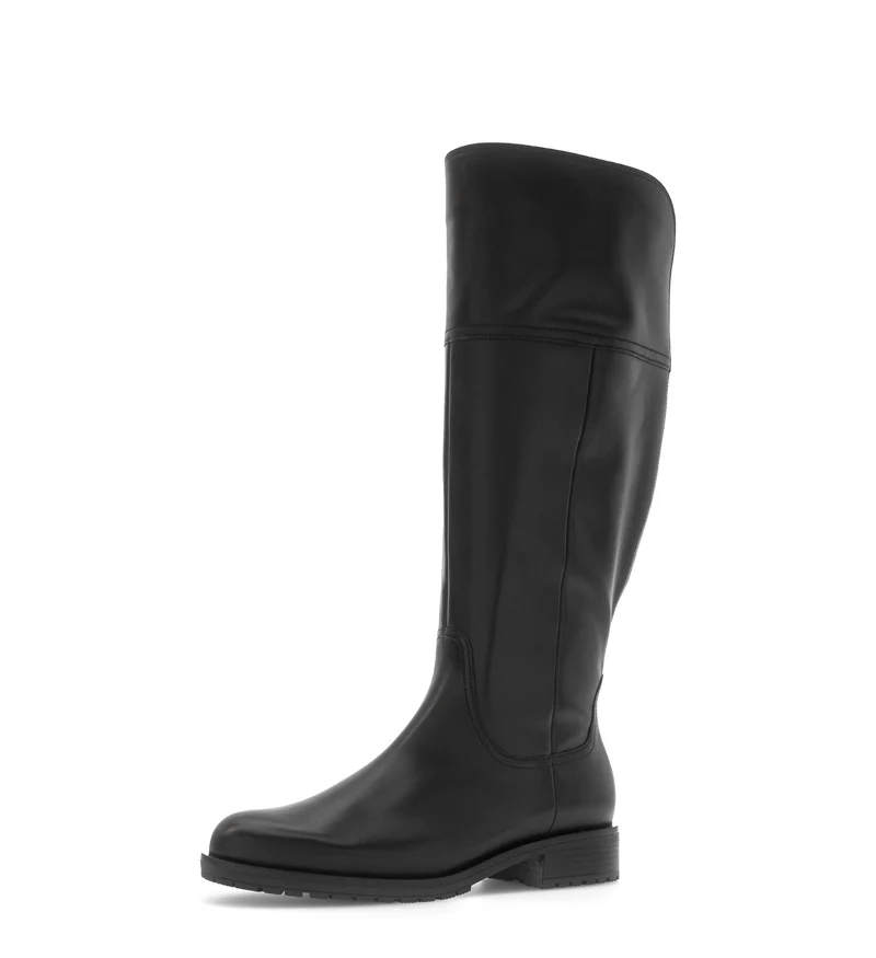 Bottes noires en cuir lisse