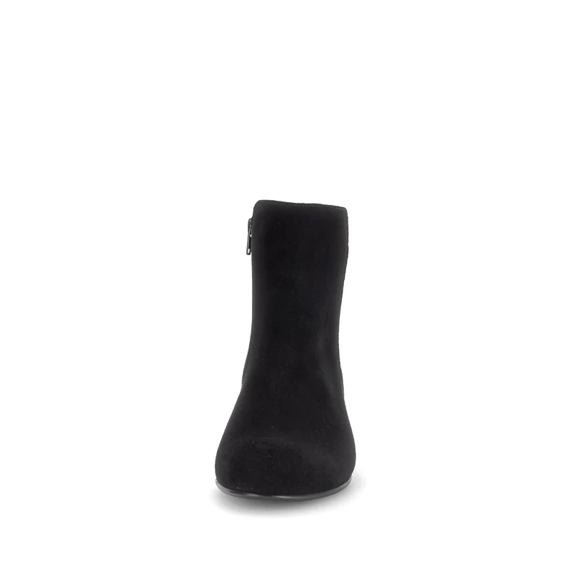 Bottines noires en cuir velours