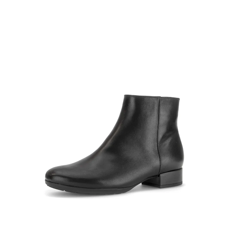 Bottines noires en cuir lisse