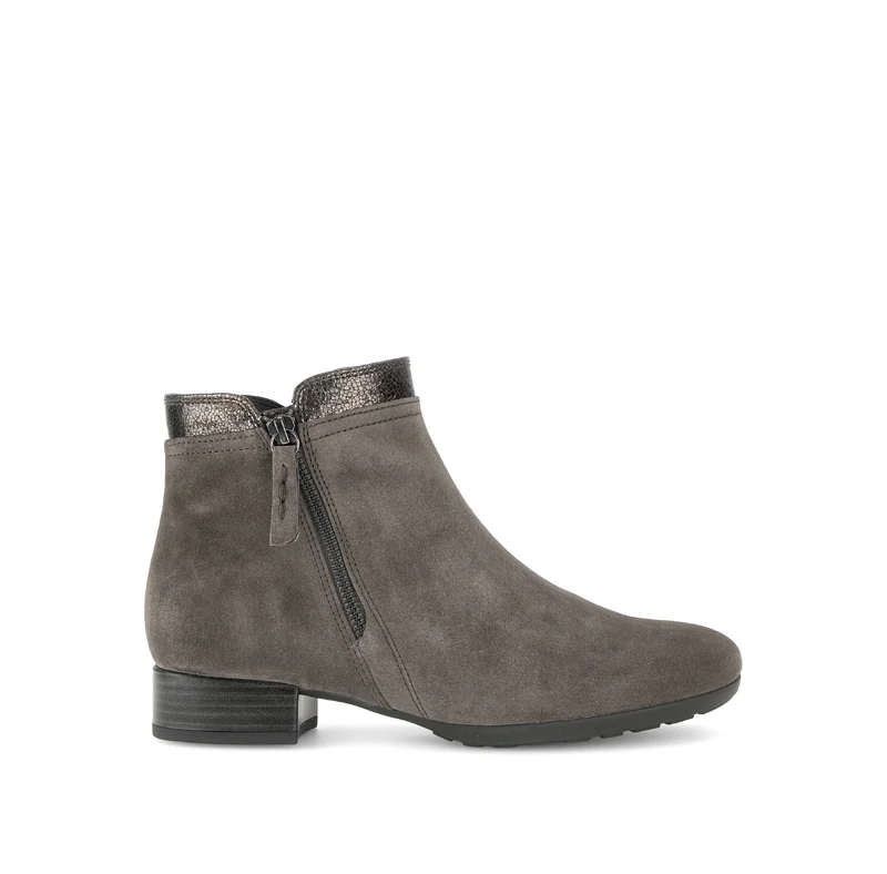 Bottines marron en cuirs combinés