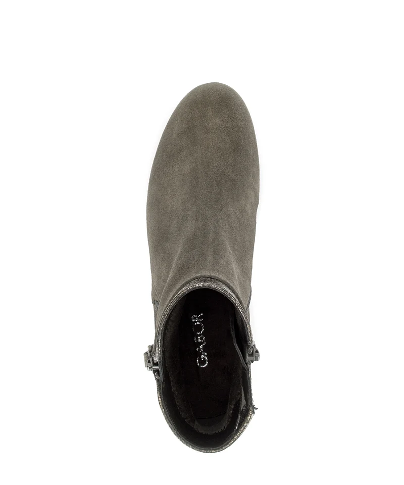 Bottines marron en cuirs combinés