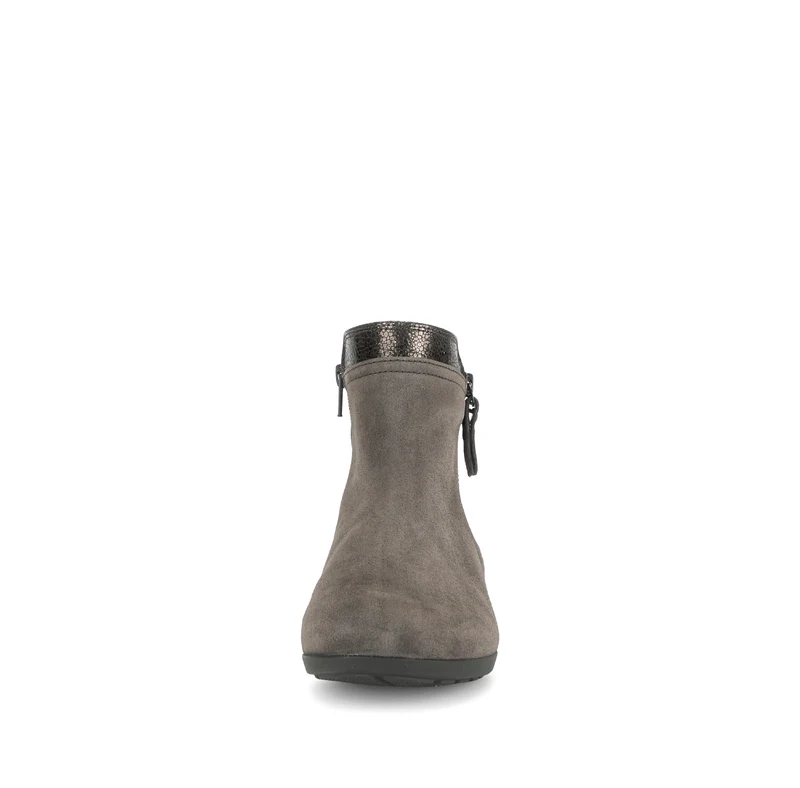 Bottines marron en cuirs combinés