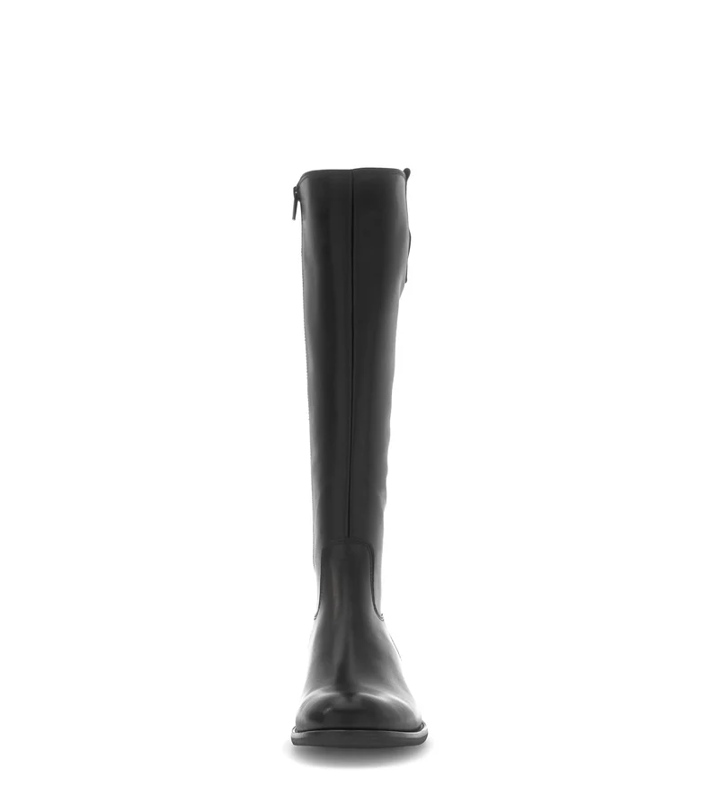 Bottes noires en cuir lisse